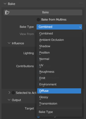 Blender Bake Type